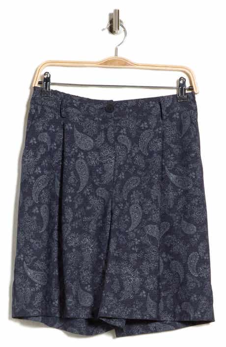 Pleated Stretch Bermuda Shorts