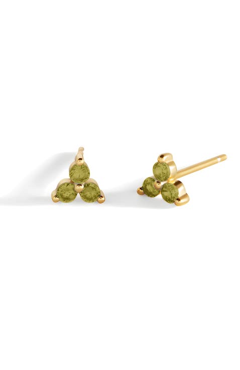 Trinity Birthstone Stud Earrings