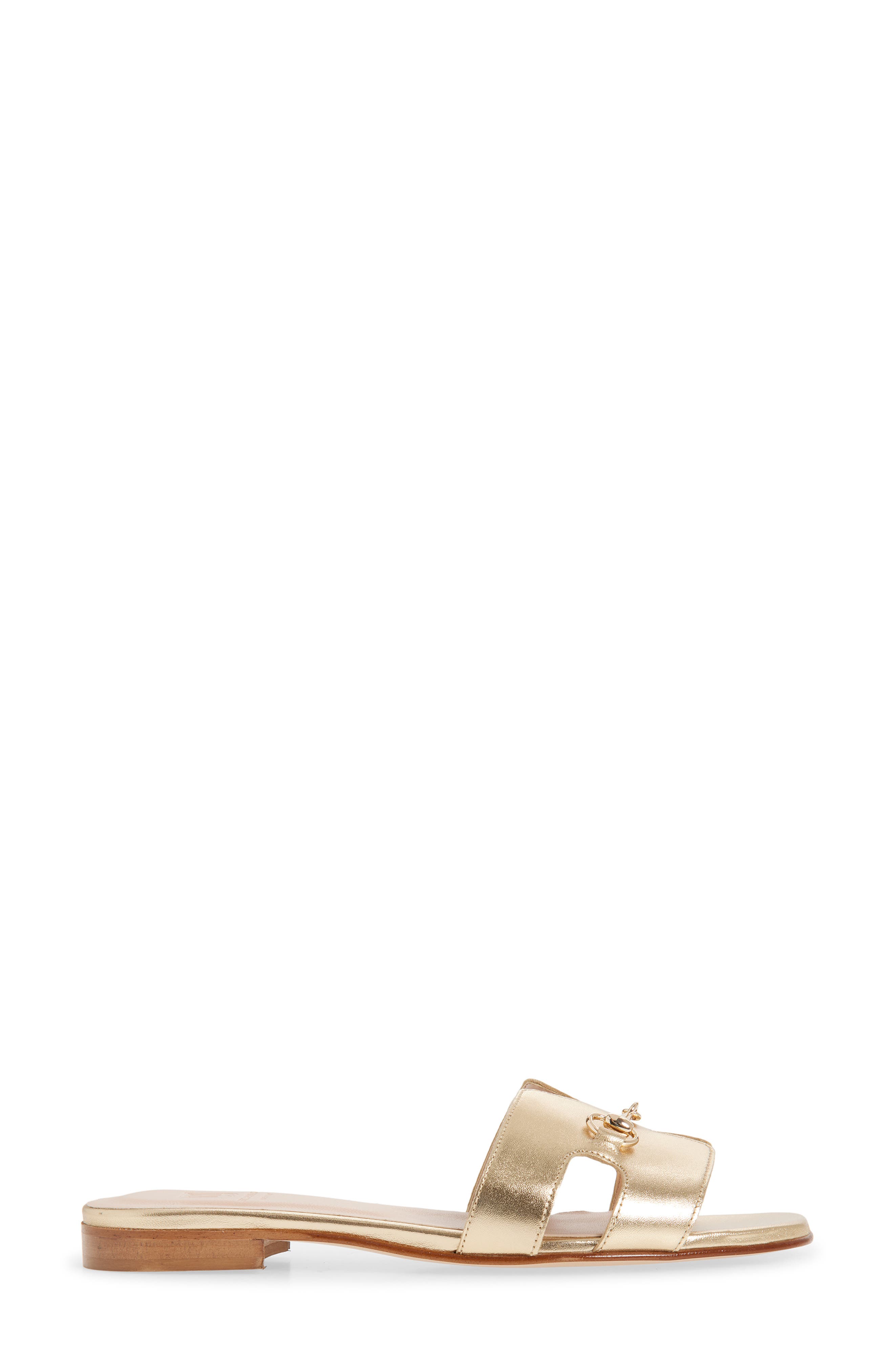 Bit Slide Sandal, Alternate, color, GOLD METALLIC