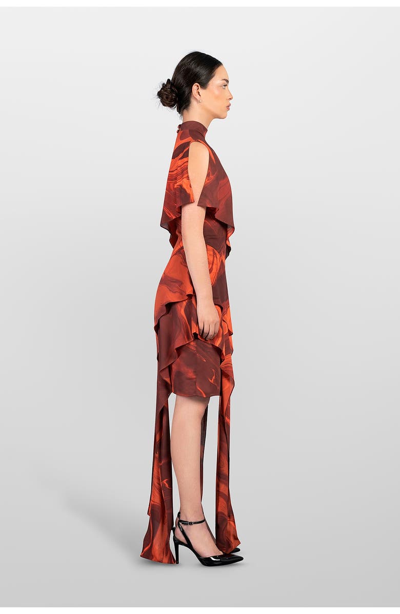 LAURA APARICIO Volant Dress, Alternate, color, Orange
