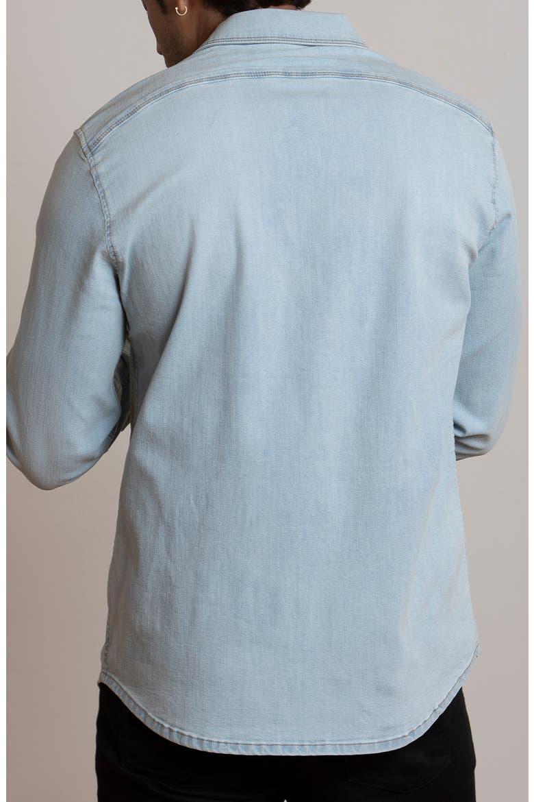 Big Sky Stretch Western Denim Shirt, Alternate, color, EXTRA LIGHT BLUE