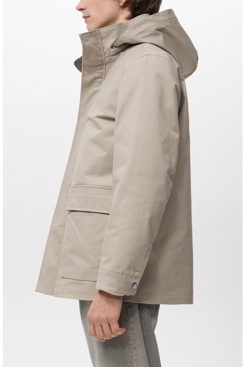 Twill Parka with Removable Hood, Alternate, color, SAND