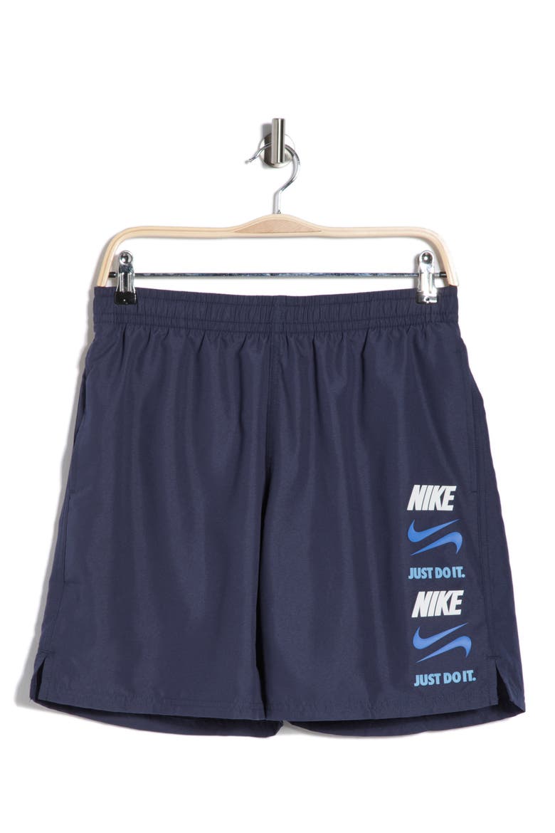 7-Inch Breaker Stacked Swim Shorts, Main, color, MIDNIGHT NAVY