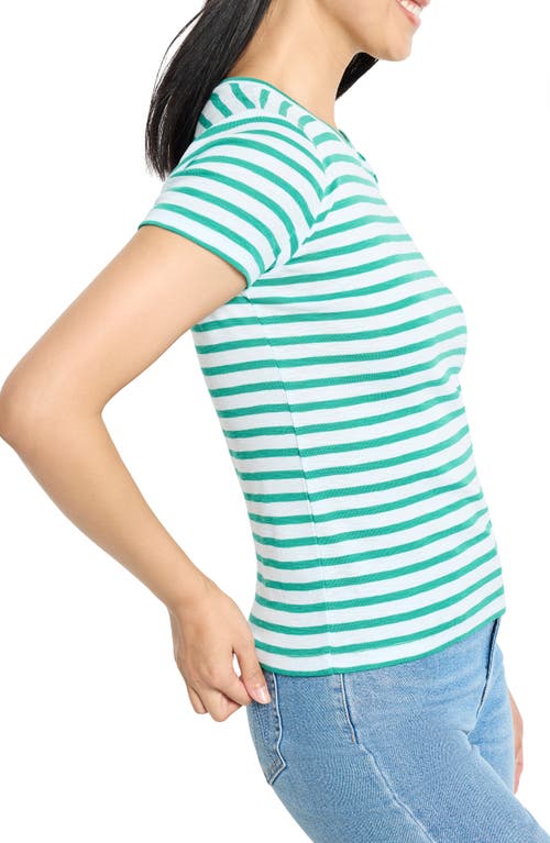 Nzt By Nic+zoe Scoop Neck Stripe Tee