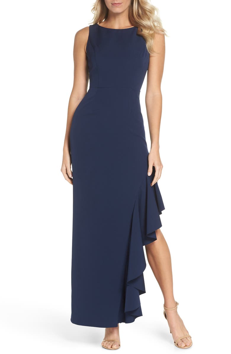 Vince Camuto Ruffle Gown, Main, color, 
