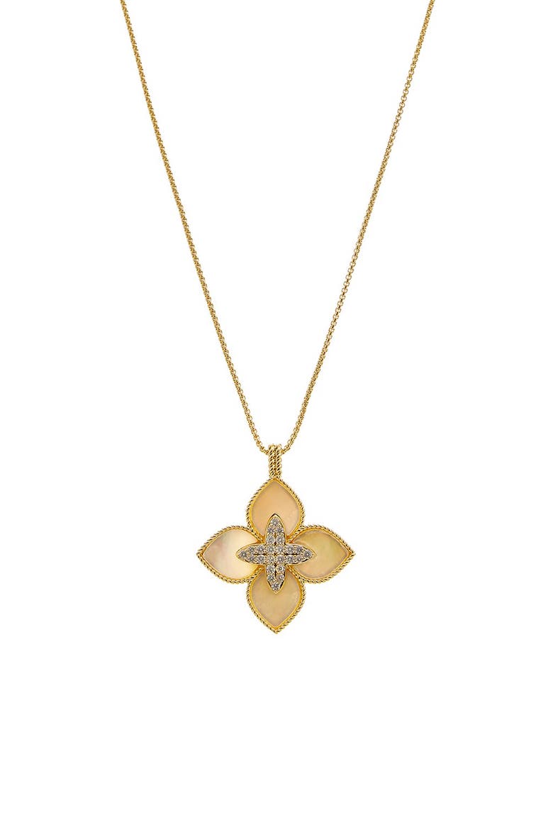 Clover Pendant Necklace, Main, color, YELLOW