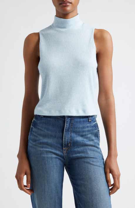 Ramy Brook Jasmin Rib Sleeveless Mock Neck Top