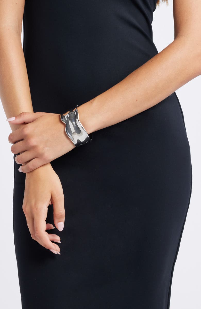 Open Edit Molten Wide Hinged Cuff Bracelet, Alternate, color, 