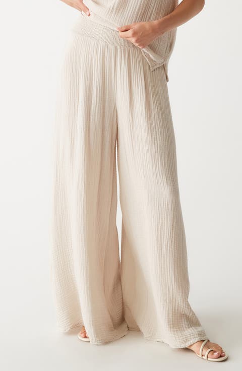 Simba Smocked Waist Wide Leg Pants