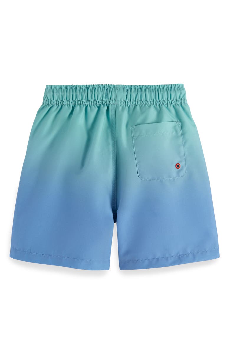 Scotch & Soda Kids' Magic Ombré Mid Length Swim Trunks, Alternate, color, Diamond Blue A