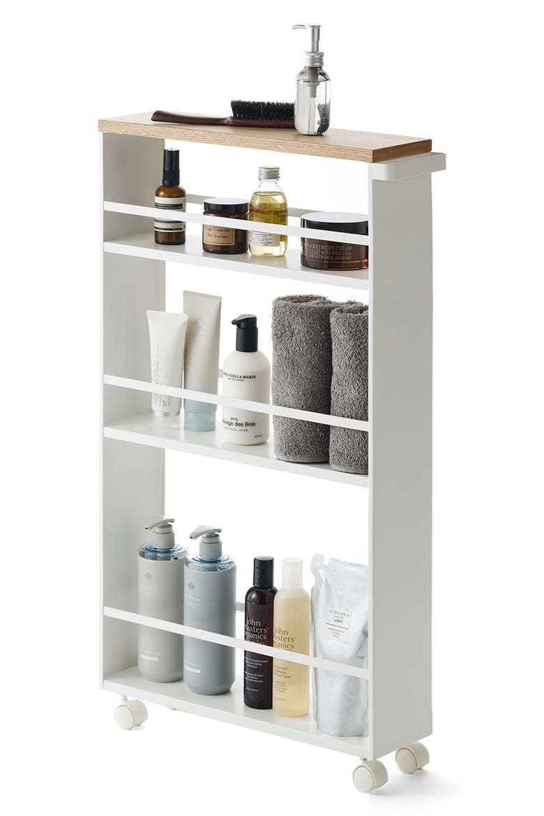 Steel Rolling Storage Cart, Alternate, color, WHITE