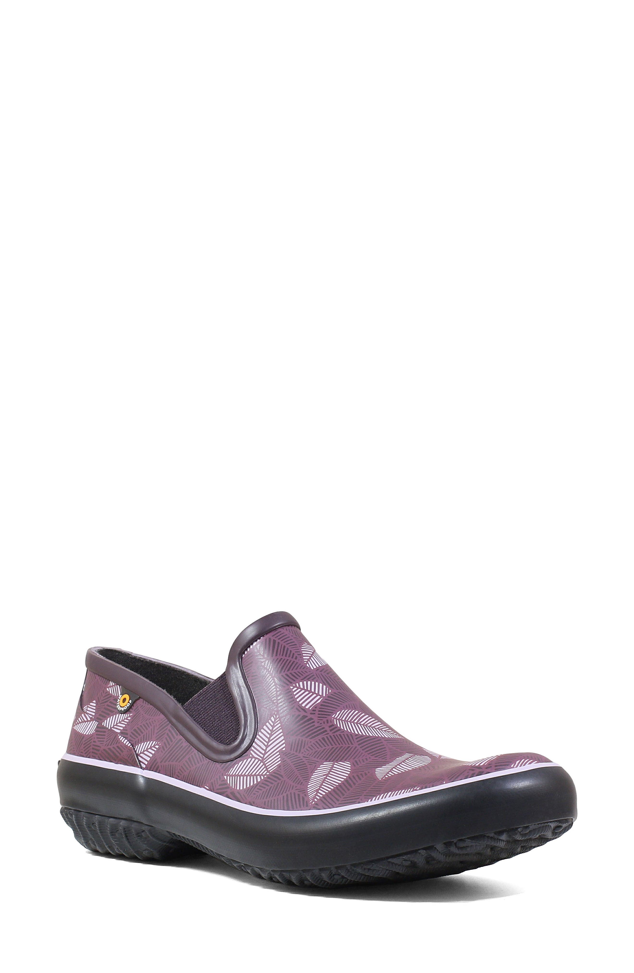 Patch Waterproof Slip-On Sneaker, Main, color, RAISIN