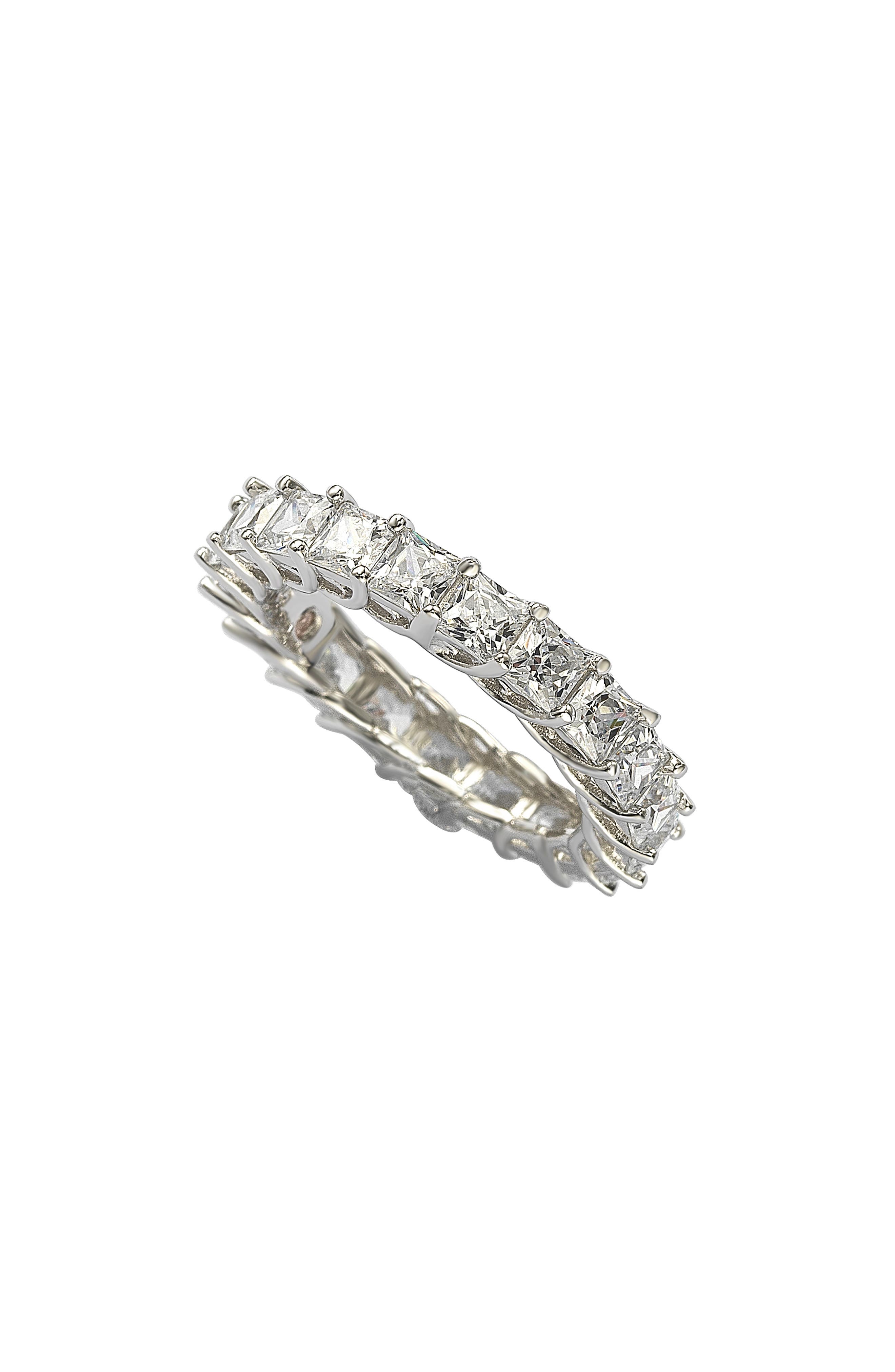 SUZY LEVIAN Square Cut CZ Eternity Ring