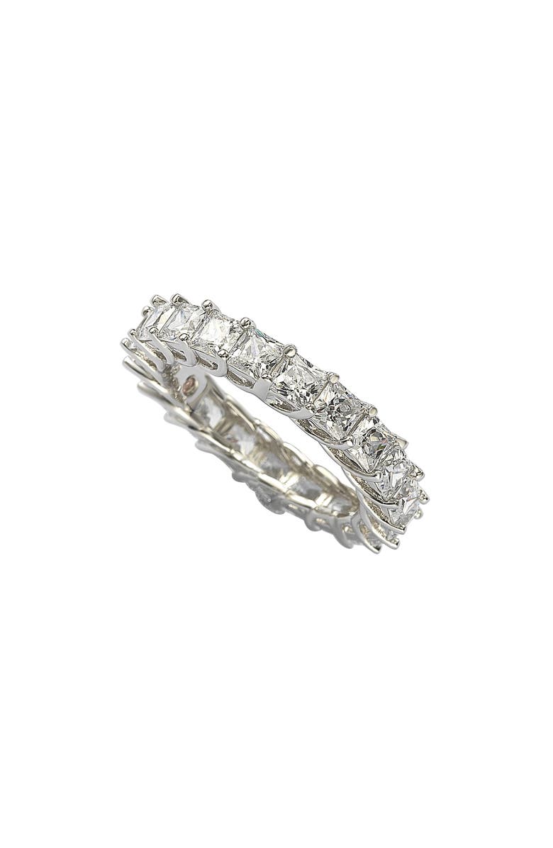 SUZY LEVIAN Square Cut CZ Eternity Ring, Main, color, White