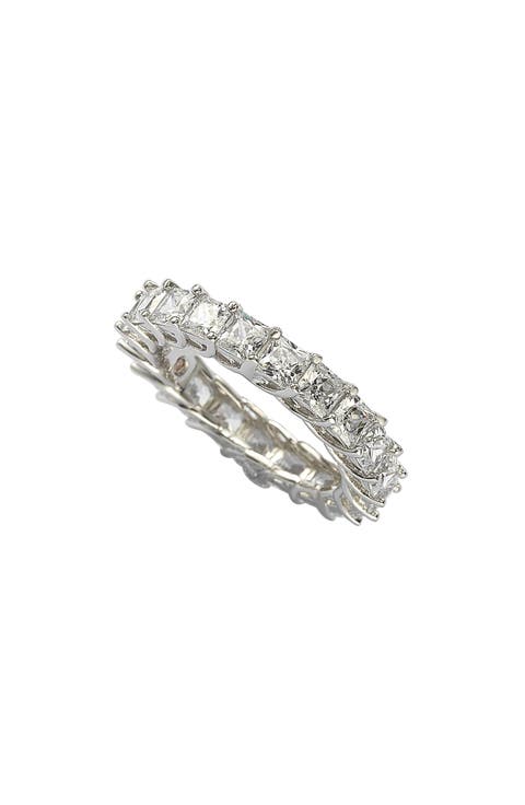 Square Cut CZ Eternity Ring