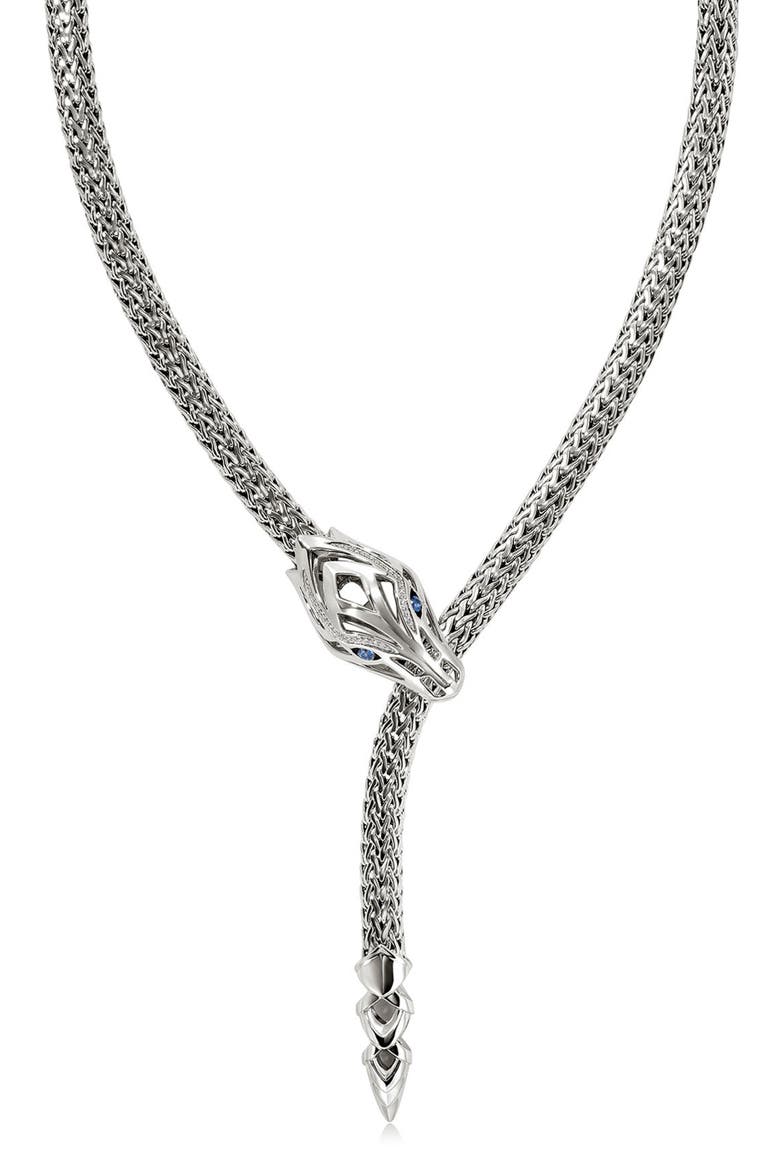 Naga Y Necklace, Sterling Silver, 7.5mm, Alternate, color, SILVER