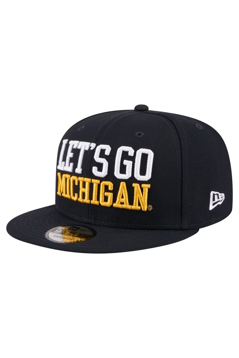 Men's New Era  Navy Michigan Wolverines Go Team 9FIFTY Snapback Hat, Alternate, color, Navy