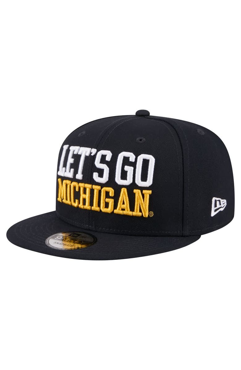 New Era Men's New Era Navy Michigan Wolverines Go Team 9FIFTY Snapback Hat, Alternate, color, Navy