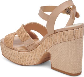 Cale Woven Raffia Platform Sandal