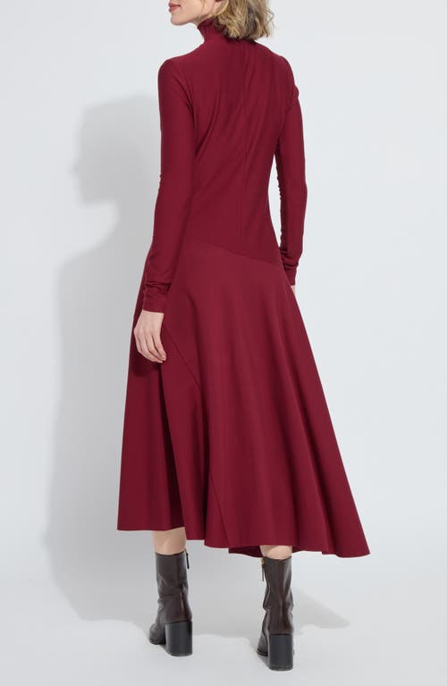 Lyssé Lysse Yaritza Asymmetric Long Sleeve Maxi Dress In Red