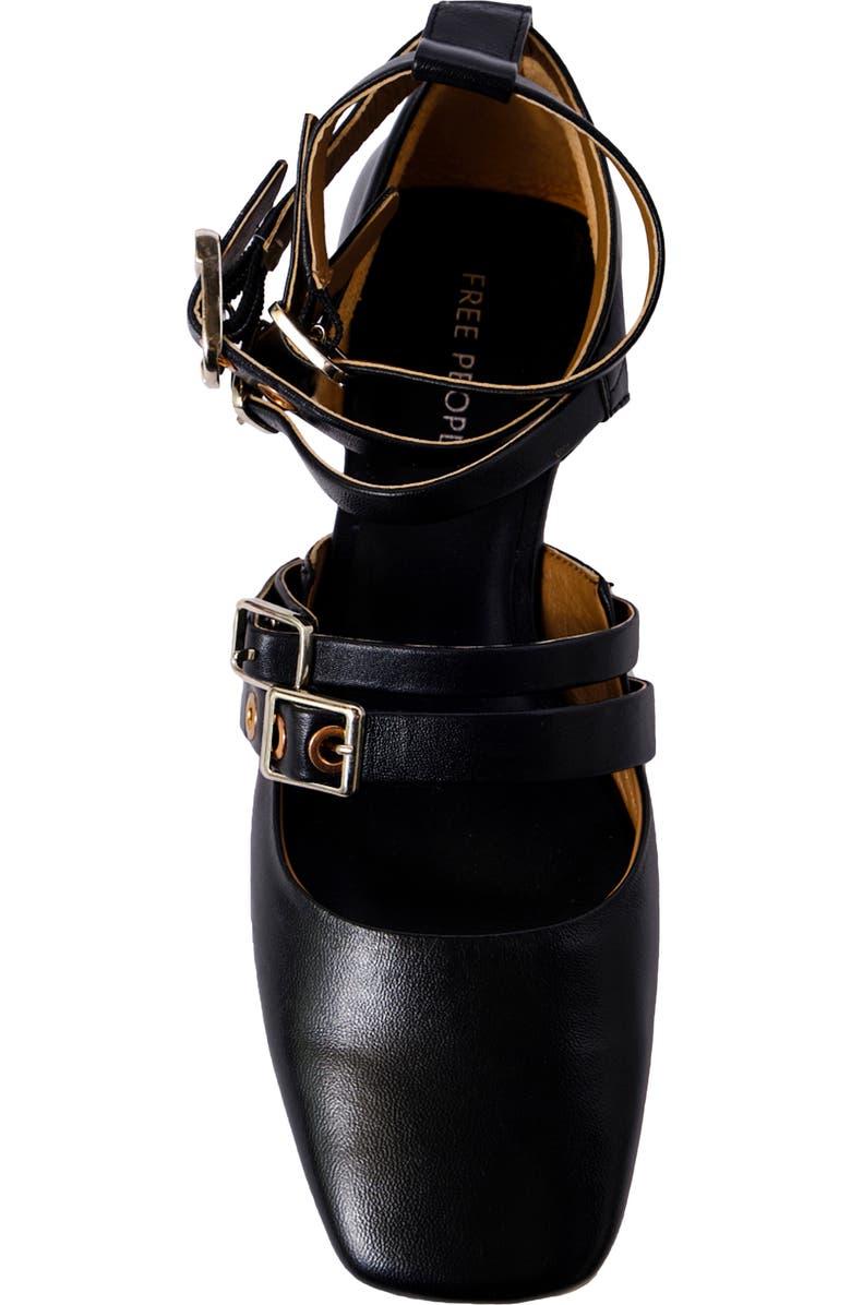 Free People Hart Ankle Strap Flat, Alternate, color, Black