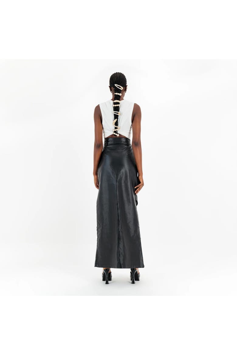 X Cut Out Maxi Skirt, Alternate, color, Black