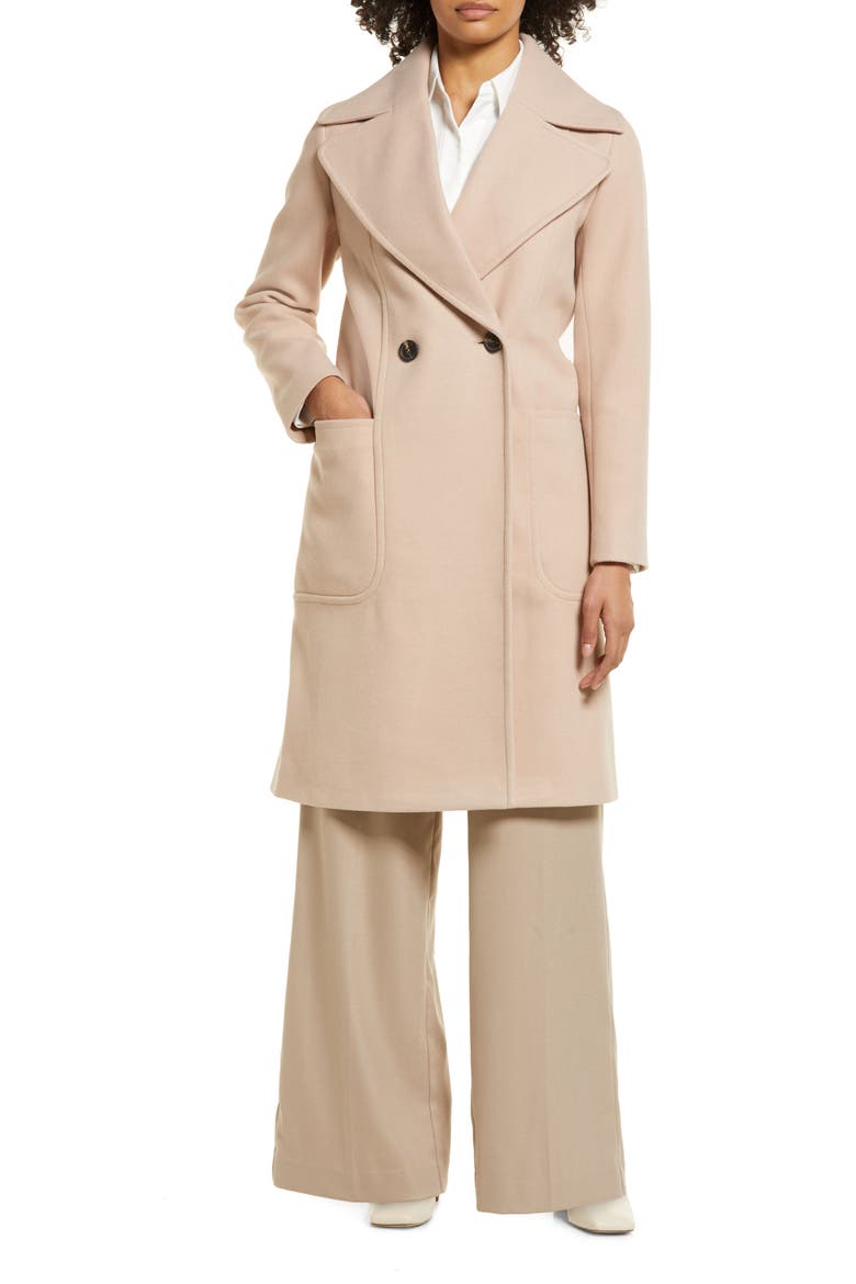 Double Breasted Coat, Main, color, TAN DOESKIN