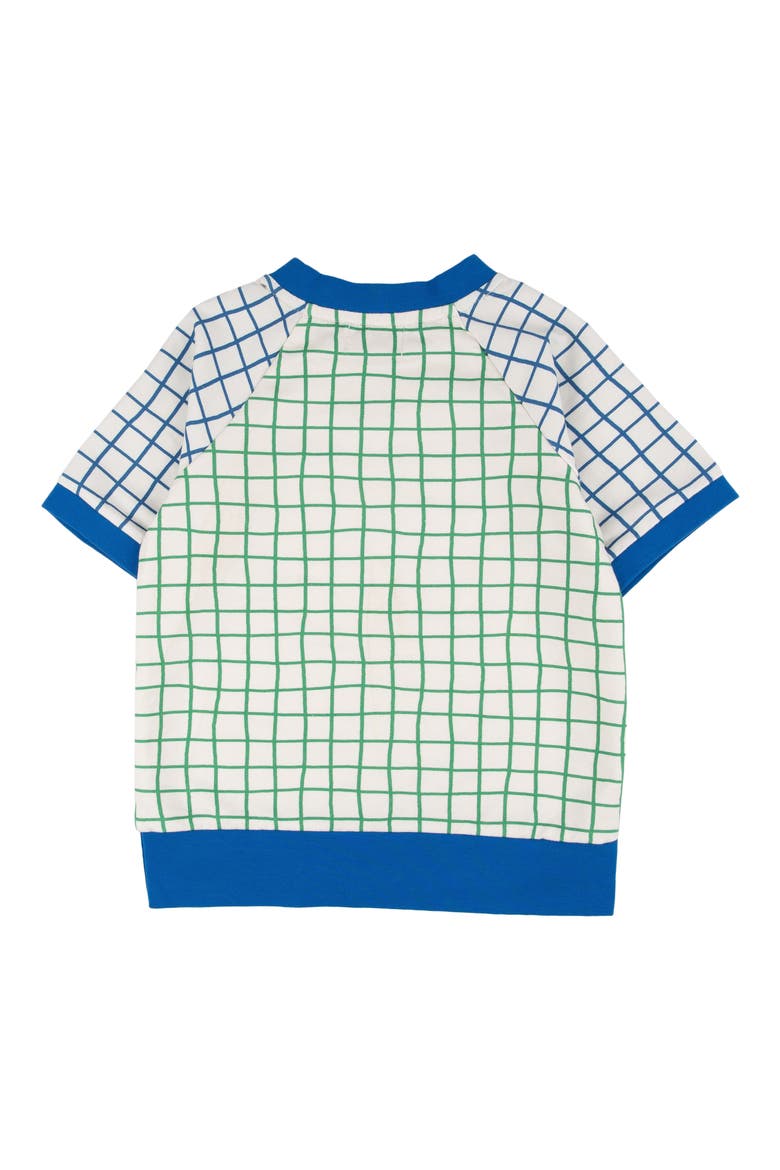 Iggy Grid Print Short Sleeve Sweatshirt, Alternate, color, CREME