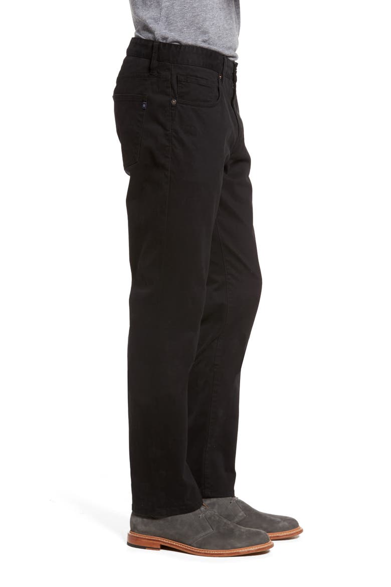 Brushed Twill Slim Straight Leg Five-Pocket Pants, Alternate, color, BLACK