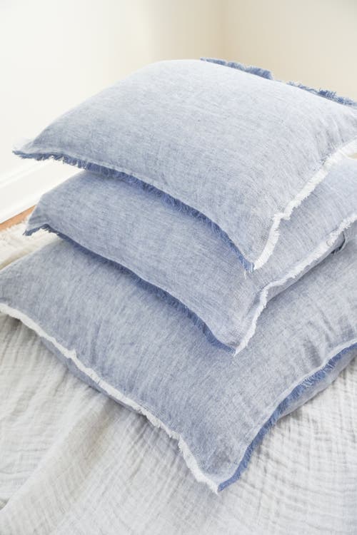 Anaya Chambray Soft Linen Pillow In Chambray Blue