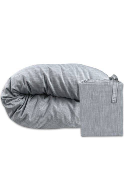 Bedvoyage Melange Viscose Cotton Blend Breathable Duvet Cover In Silver