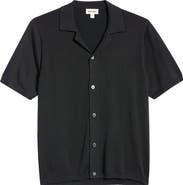 Open Edit Camp Short Sleeve Button Up Sweater