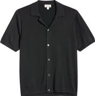 Open Edit Camp Short Sleeve Button Up Sweater