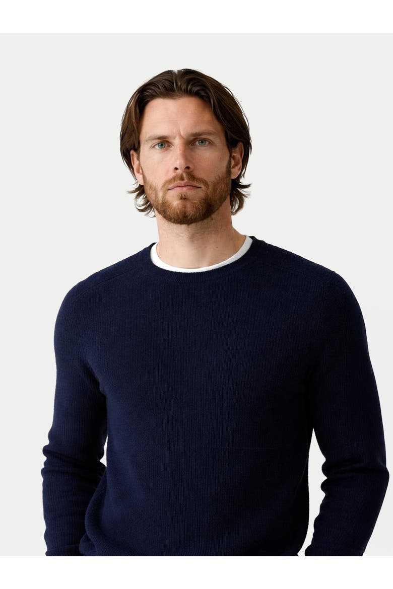 Men's Ribbed Cashmere Sweater, Alternate, color, Navy Blazer