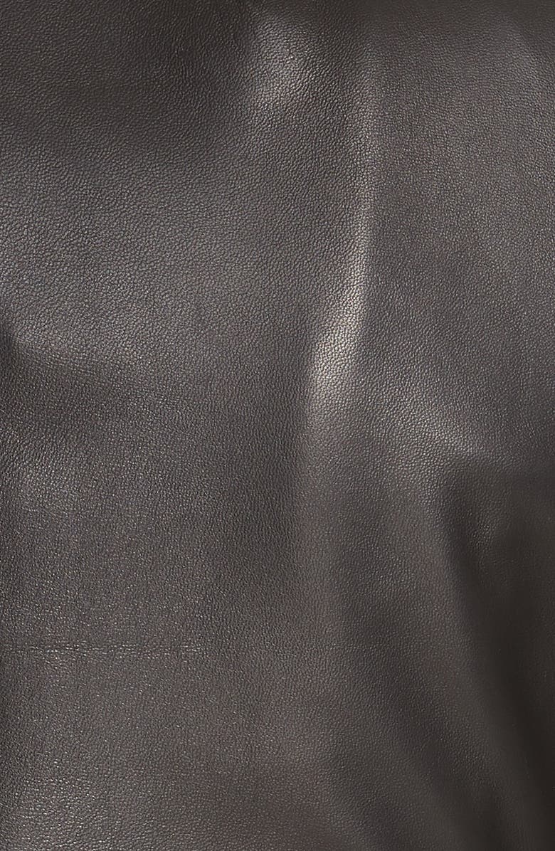 Akris 'Hasso' Leather Crop Jacket, Alternate, color, Black