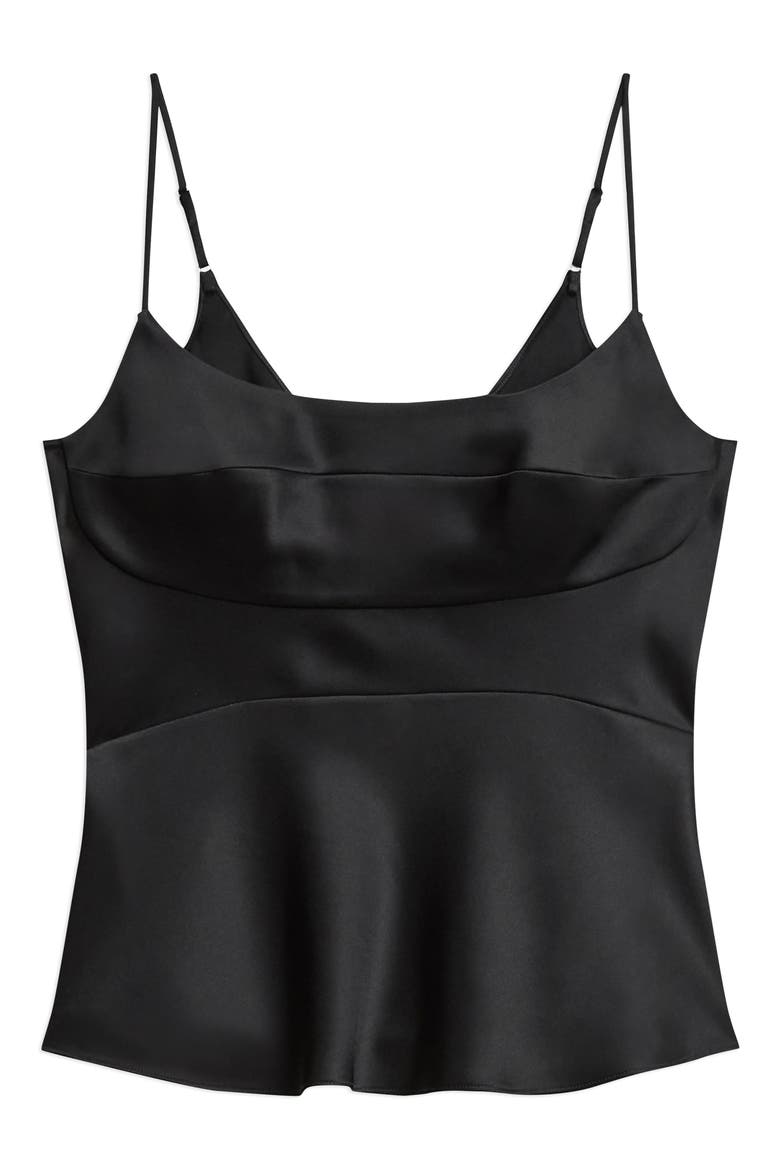 Satin Camisole, Alternate, color, BLACK