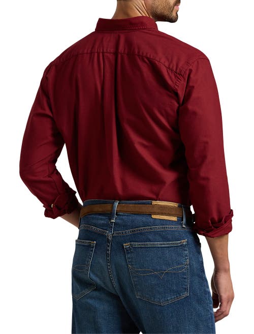 Polo Ralph Lauren Garment-dyed Oxford Shirt In Red Carpet