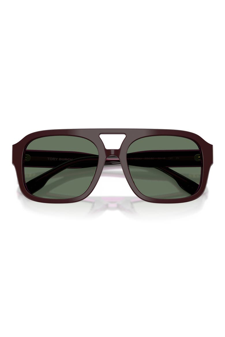 53mm Gradient Pilot Sunglasses, Alternate, color, PURPLE CRYSTAL / DARK GREEN