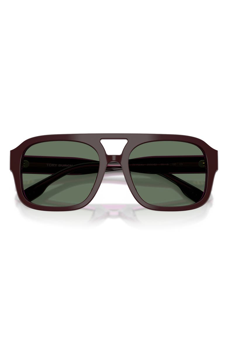 Tory Burch 53mm Gradient Pilot Sunglasses, Alternate, color, Purple Crystal / Dark Green