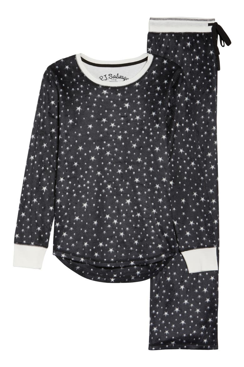 Polar Fleece Pajamas, Alternate, color, BLACK