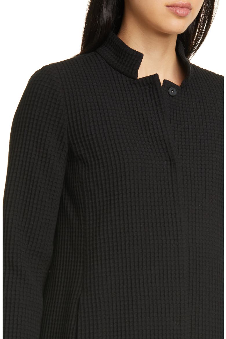 Grid Stretch Cotton & Tencel® Blend Jacket, Alternate, color, BLACK