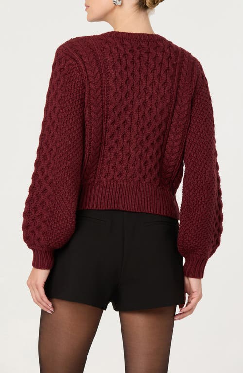 Astr The Label Cathryn Embellished Cardigan In Burgundy