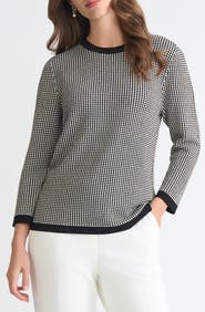 KASPER Geometric Stitch Sweater