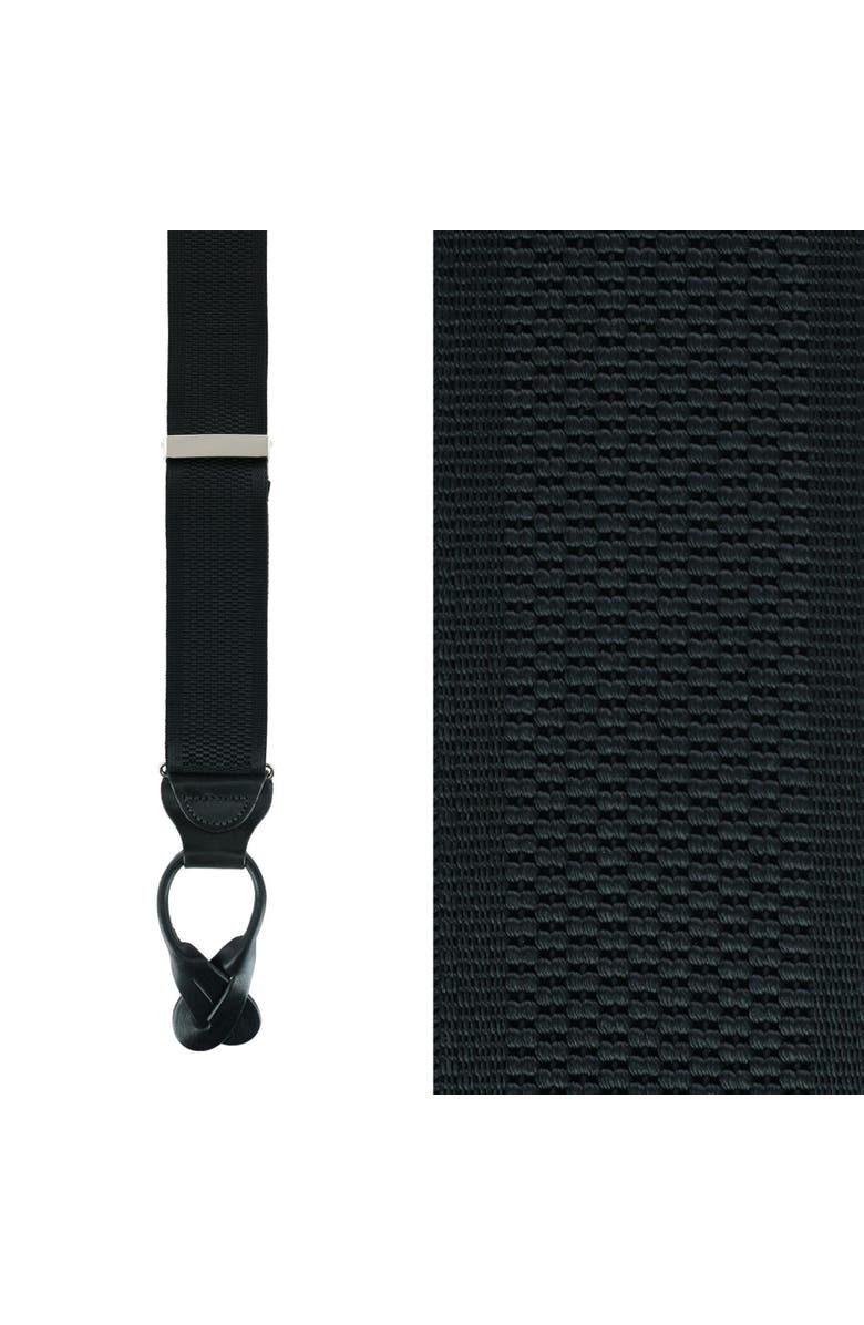 Trafalgar Big & Tall Classic Stretch Button End Suspenders, Main, color, Black