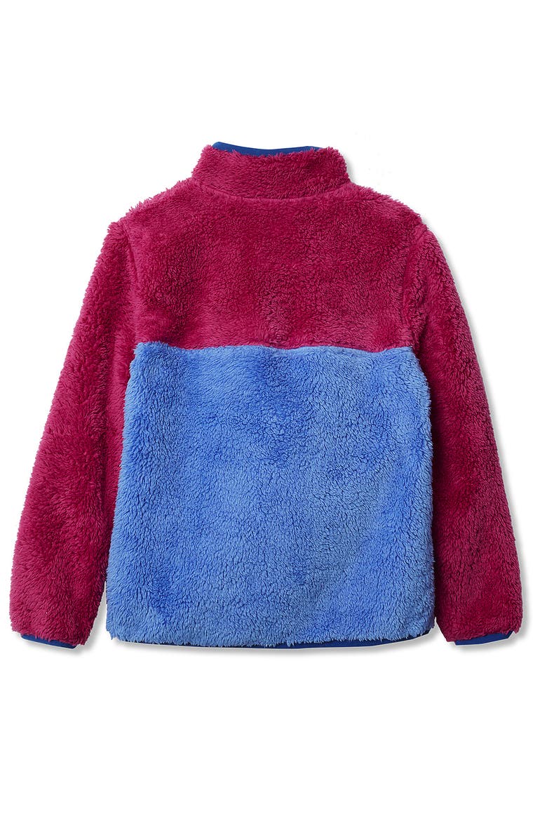 Kids Heritage Fleece Quarter Zip Pullover Top, Alternate, color, Rose Violet/Sky Blue