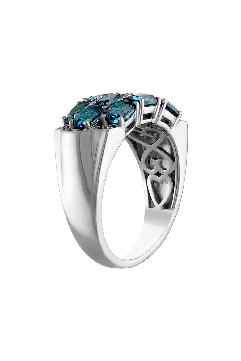 Sterling Silver London Blue Topaz & Diamond Ring, Alternate, color, WHITE
