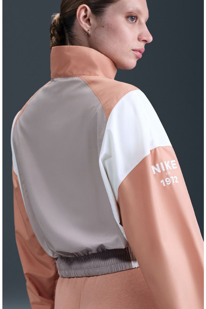Sportswear Woven Pullover Top, Alternate, color, 009 CLGGRY/ROSGLD