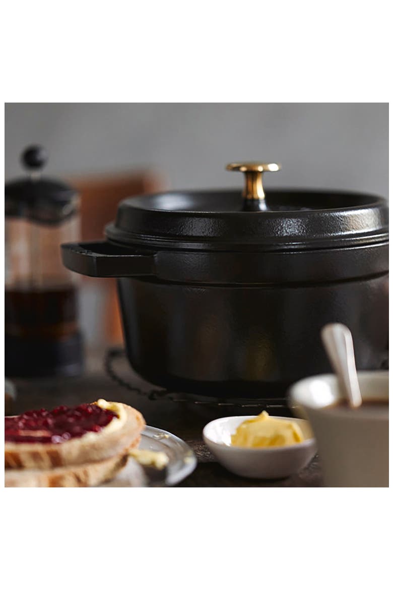2.75-Quart Enameled Cast Iron Dutch Oven, Alternate, color, MATTE BLACK