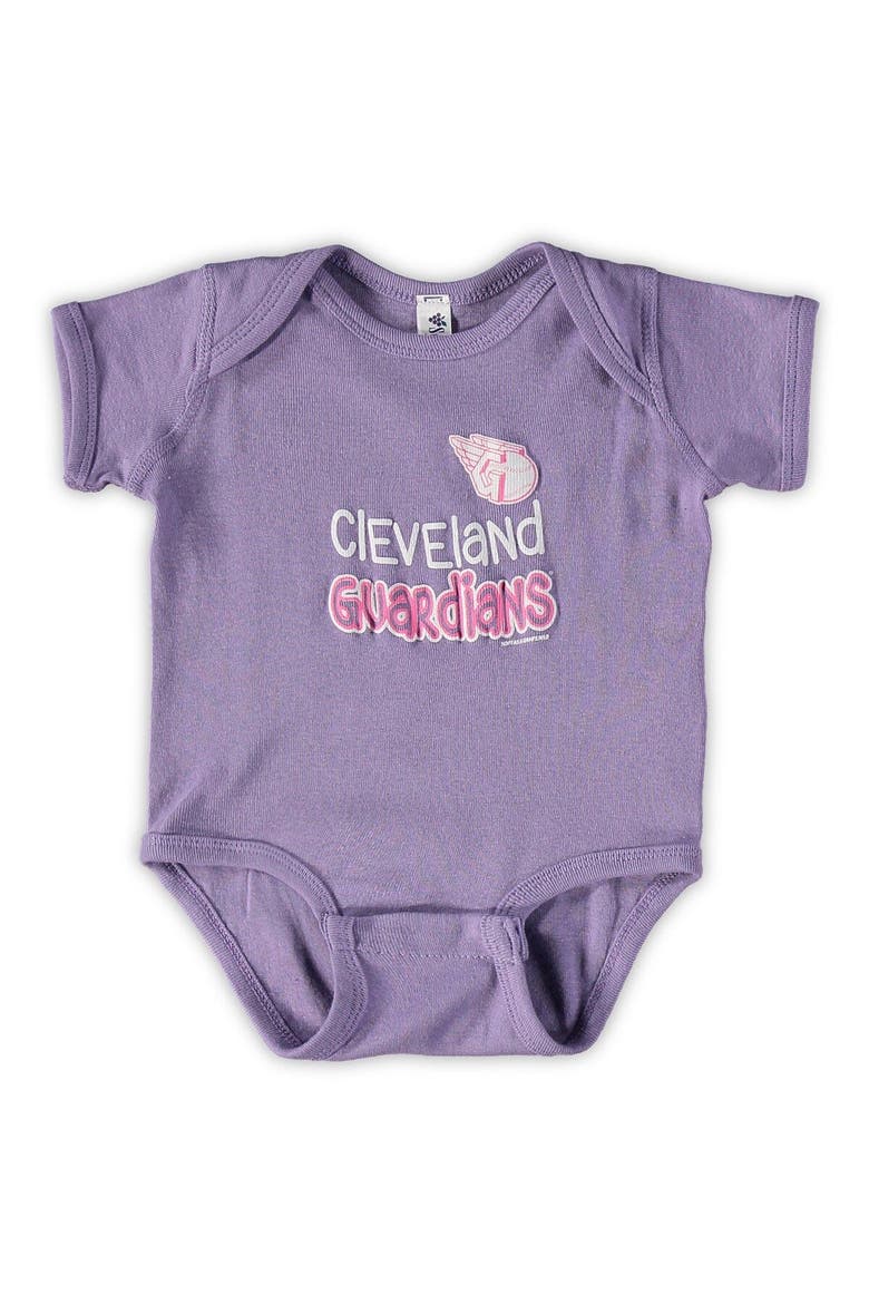 Infant Soft as a Grape Pink/Purple Cleveland Guardians 3-Pack Rookie Bodysuit Set, Alternate, color, Pink