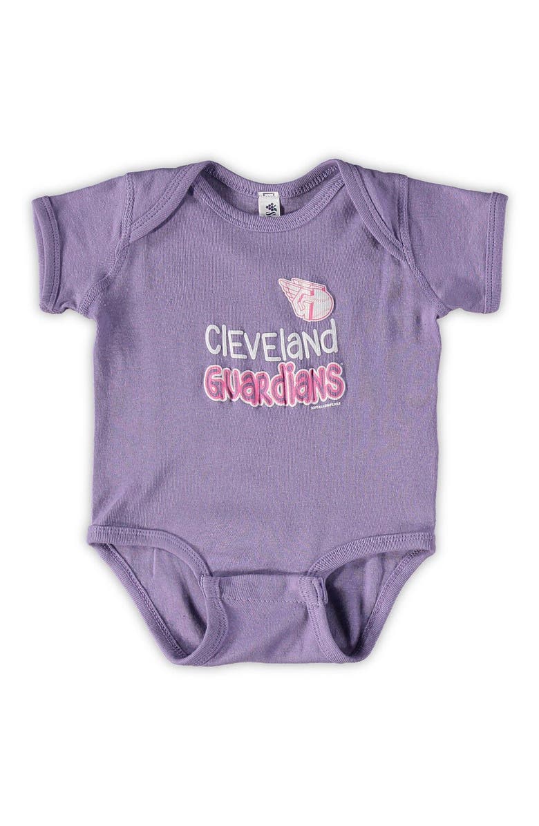 SOFT AS A GRAPE Infant Soft as a Grape Pink/Purple Cleveland Guardians 3-Pack Rookie Bodysuit Set, Alternate, color, Pink